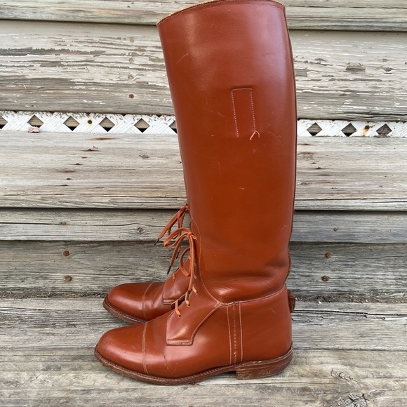 Vintage/Antique Stombock Saddlery Tall Leather Field Boots Made in England W 7.5 - Picture 6 of 11